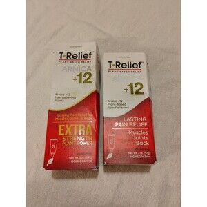 T-RELIEF Arnica +12 Extra Strength Pain Relief Gel, Lot Of 2-5  oz Alrogether